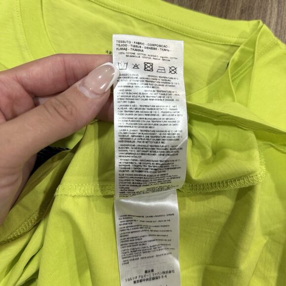 A|X Armani Exchange Short Sleeve Crew Neck T-Shirt Neon Green Women Sz Medium - Picture 6 of 7